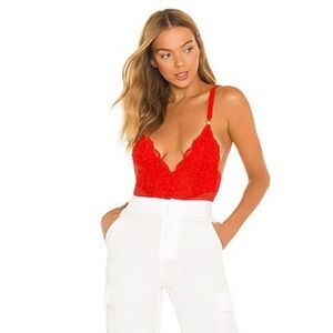 We Are Hah Cheap And Cheerful Bodysuit In Blood Orange Small Nwt